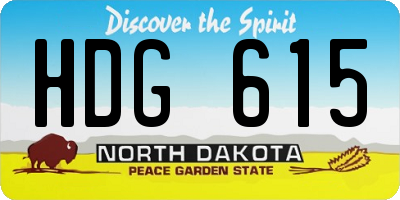 ND license plate HDG615