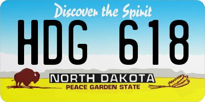 ND license plate HDG618