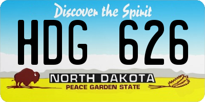 ND license plate HDG626