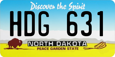 ND license plate HDG631