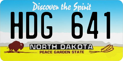 ND license plate HDG641