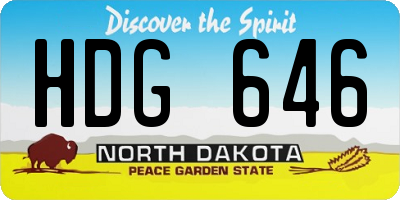 ND license plate HDG646