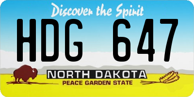 ND license plate HDG647