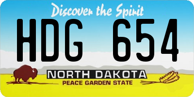 ND license plate HDG654