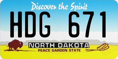 ND license plate HDG671