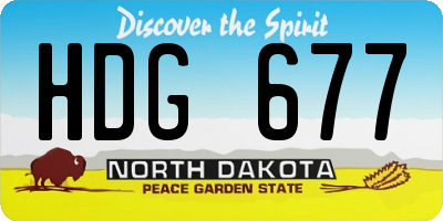 ND license plate HDG677