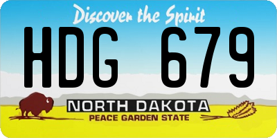 ND license plate HDG679