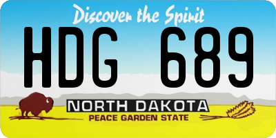 ND license plate HDG689