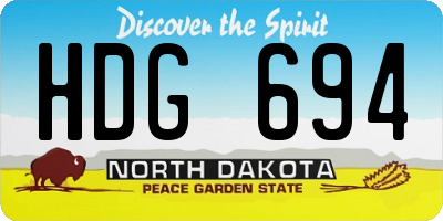 ND license plate HDG694