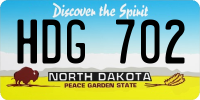 ND license plate HDG702