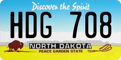 ND license plate HDG708