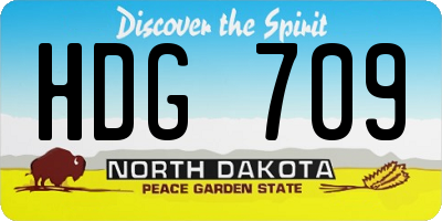 ND license plate HDG709
