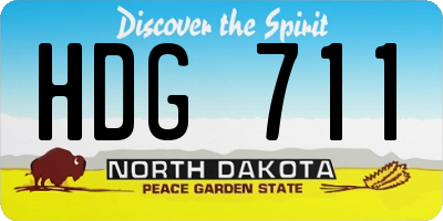 ND license plate HDG711