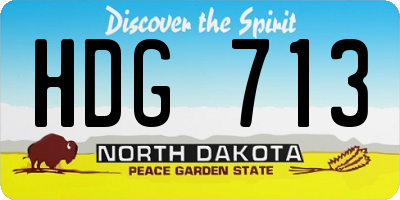 ND license plate HDG713