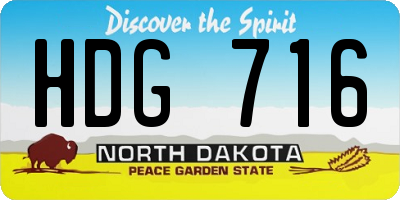 ND license plate HDG716