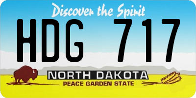 ND license plate HDG717
