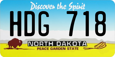 ND license plate HDG718