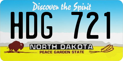 ND license plate HDG721