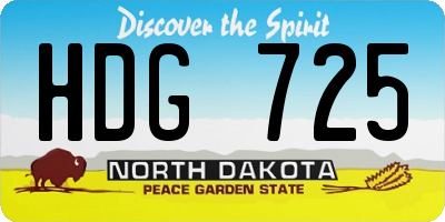 ND license plate HDG725