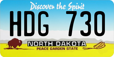 ND license plate HDG730