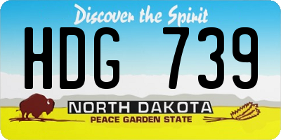 ND license plate HDG739