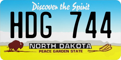 ND license plate HDG744