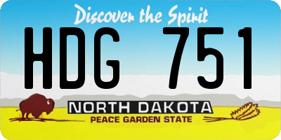 ND license plate HDG751