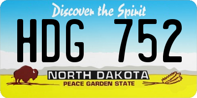 ND license plate HDG752