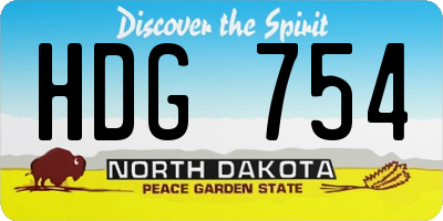 ND license plate HDG754