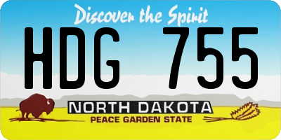 ND license plate HDG755