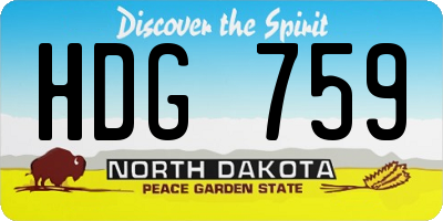 ND license plate HDG759