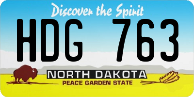 ND license plate HDG763