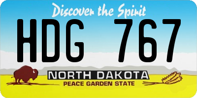 ND license plate HDG767