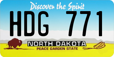 ND license plate HDG771