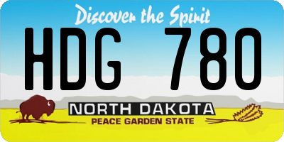 ND license plate HDG780