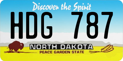 ND license plate HDG787