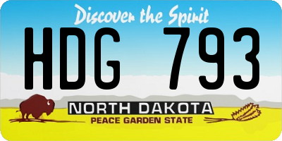 ND license plate HDG793