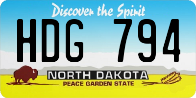 ND license plate HDG794