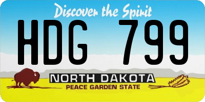 ND license plate HDG799