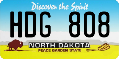 ND license plate HDG808