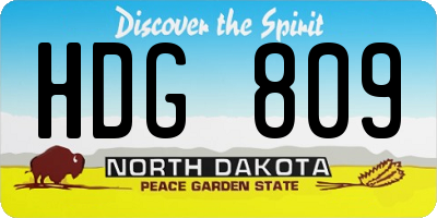 ND license plate HDG809