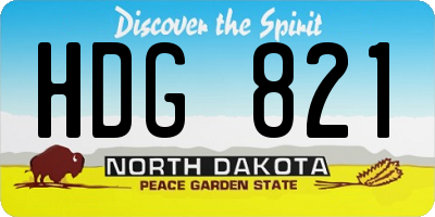 ND license plate HDG821