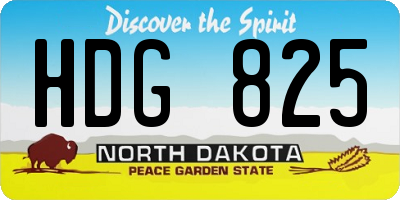 ND license plate HDG825