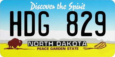 ND license plate HDG829