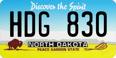 ND license plate HDG830
