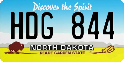 ND license plate HDG844