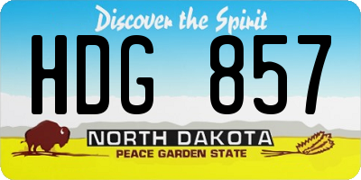 ND license plate HDG857