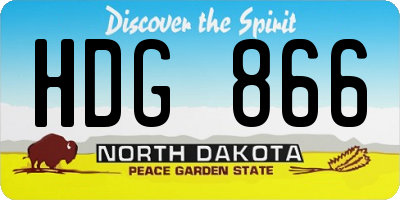 ND license plate HDG866