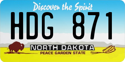 ND license plate HDG871