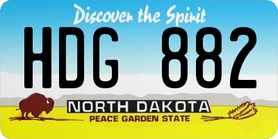 ND license plate HDG882